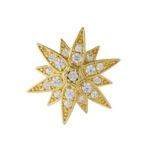 Men's diamond-encrusted hexagram badge